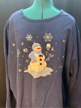 Fashion Bug Navy Snowman Appliqué Sweatshirt